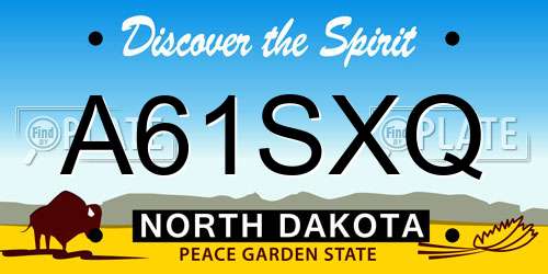 A61SXQ North Dakota License Plate