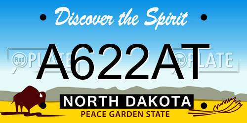 A622AT North Dakota License Plate