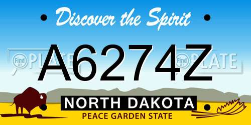 A6274Z North Dakota License Plate