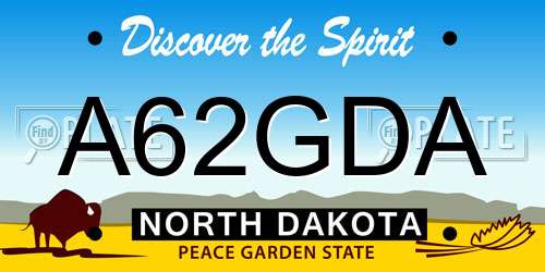 A62GDA North Dakota License Plate