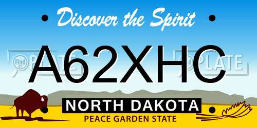 A62XHC North Dakota License Plate