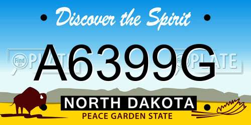 A6399G North Dakota License Plate
