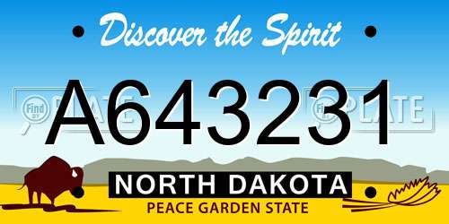 A643231 North Dakota License Plate