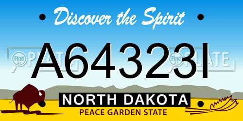 A64323I North Dakota License Plate