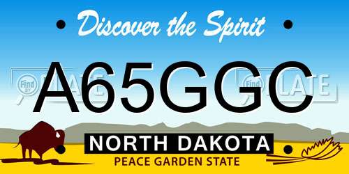 A65GGC North Dakota License Plate