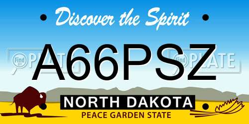 A66PSZ North Dakota License Plate