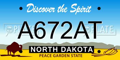 A672AT North Dakota License Plate