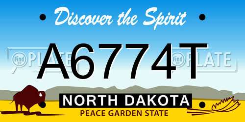A6774T North Dakota License Plate