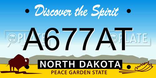 A677AT North Dakota License Plate