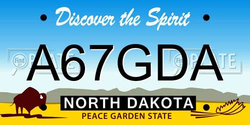 A67GDA North Dakota License Plate