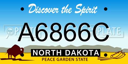 A6866C North Dakota License Plate