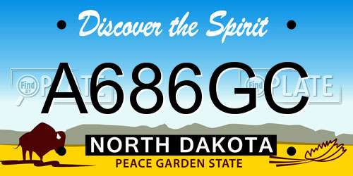 A686GC North Dakota License Plate