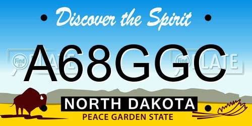 A68GGC North Dakota License Plate