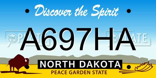 A697HA North Dakota License Plate