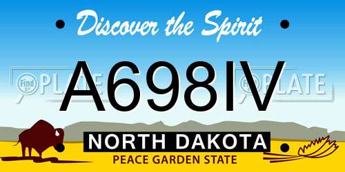 A698IV North Dakota License Plate