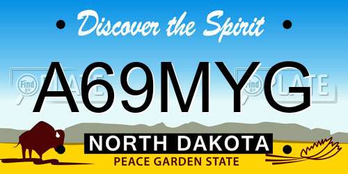 A69MYG North Dakota License Plate