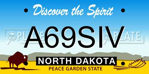 A69SIV North Dakota License Plate
