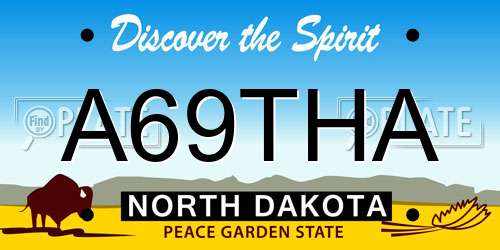 A69THA North Dakota License Plate