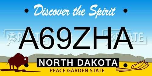 A69ZHA North Dakota License Plate