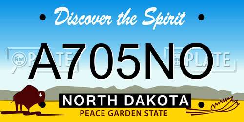 A705NO North Dakota License Plate