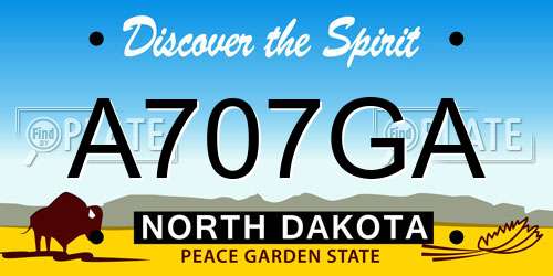 A707GA North Dakota License Plate