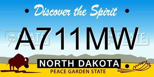 A711MW North Dakota License Plate