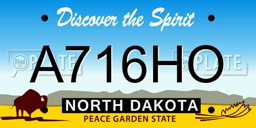 A716HO North Dakota License Plate