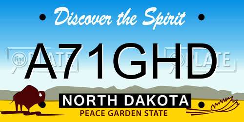 A71GHD North Dakota License Plate