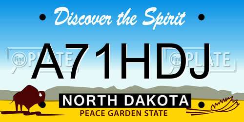 A71HDJ North Dakota License Plate