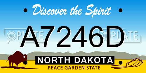 A7246D North Dakota License Plate