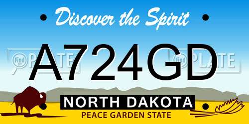 A724GD North Dakota License Plate