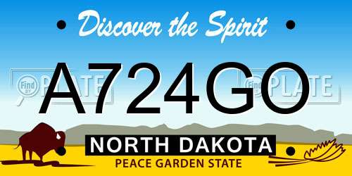 A724GO North Dakota License Plate