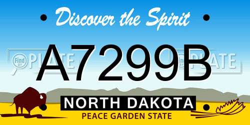 A7299B North Dakota License Plate