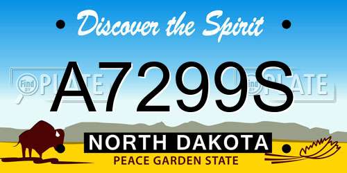 A7299S North Dakota License Plate