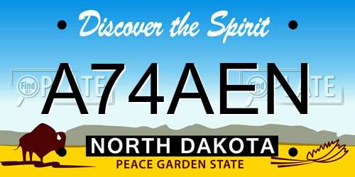 A74AEN North Dakota License Plate