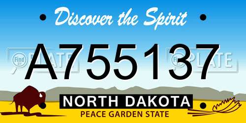 A755137 North Dakota License Plate