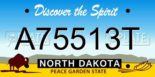 A75513T North Dakota License Plate