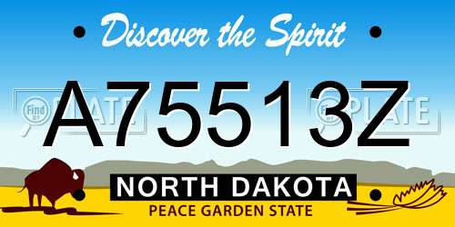 A75513Z North Dakota License Plate