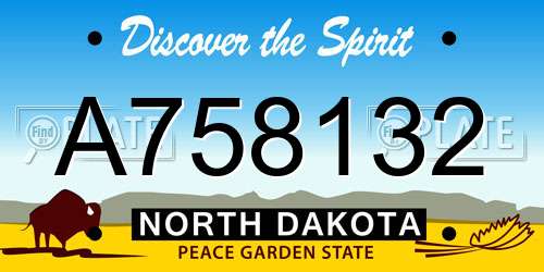 A758132 North Dakota License Plate
