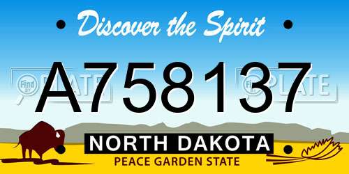 A758137 North Dakota License Plate