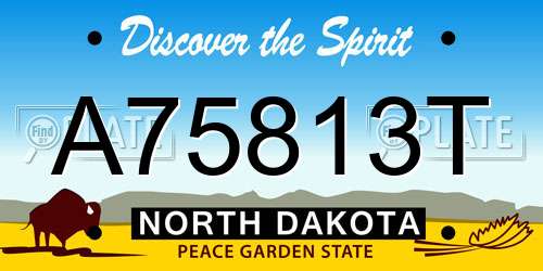 A75813T North Dakota License Plate