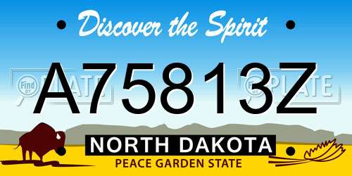 A75813Z North Dakota License Plate