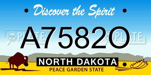 A7582O North Dakota License Plate