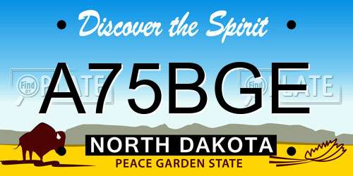 A75BGE North Dakota License Plate
