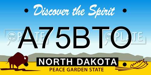 A75BTO North Dakota License Plate