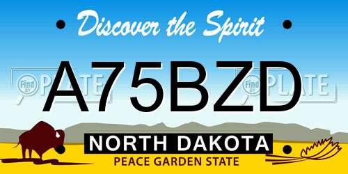 A75BZD North Dakota License Plate
