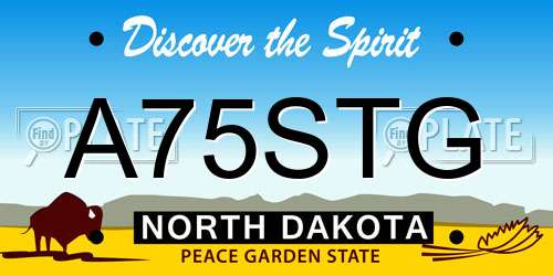 A75STG North Dakota License Plate