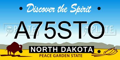 A75STO North Dakota License Plate