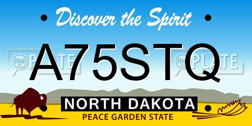 A75STQ North Dakota License Plate