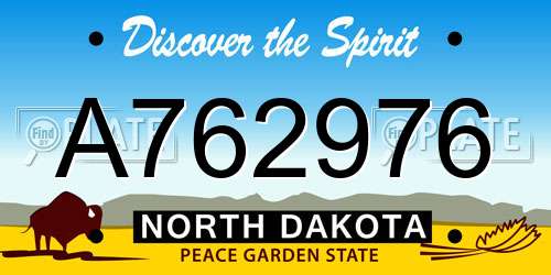 A762976 North Dakota License Plate